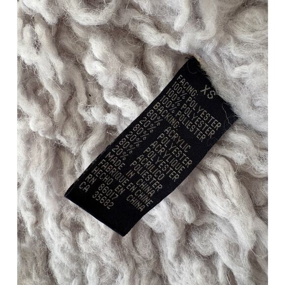 Bebe Y2K Faux Shearling Vest XS Gray Shaggy Fur Trim Penny Lane Winter Coquette - Picture 7 of 10